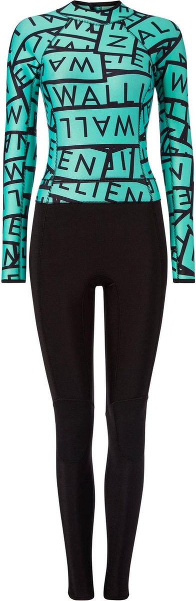 WALLIEN - Dames  Full Wetsuit - Turquoise Logo Stack - Turquoise