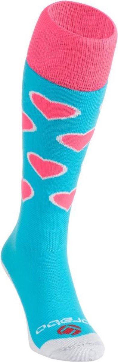 Brabo Socks BC8320 - Hockeysokken - Junior - Maat 28 - Aqua/Pink
