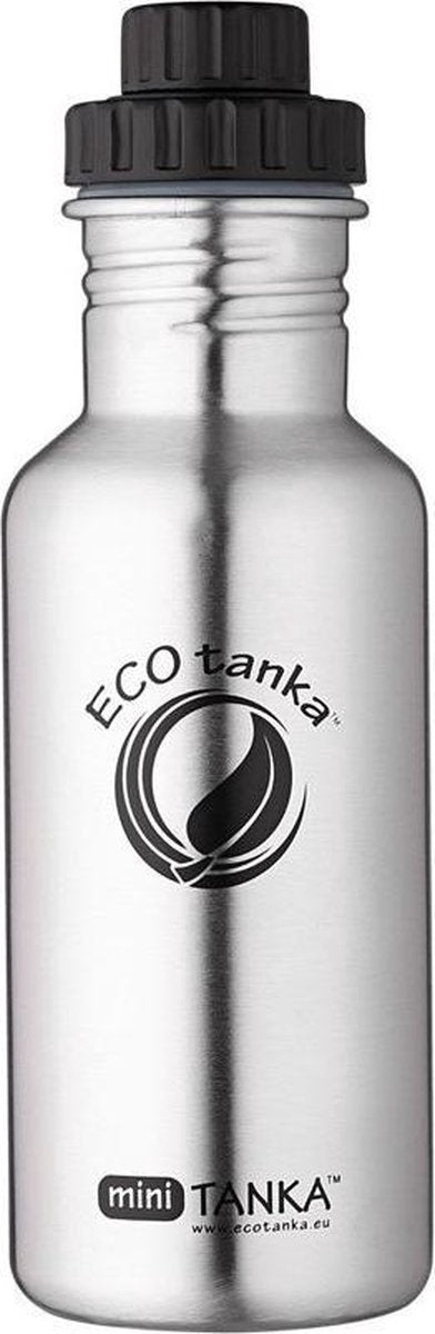 Ecotanka Drinkfles Mini Tanka 600 Ml Rvs Chroom/zwart