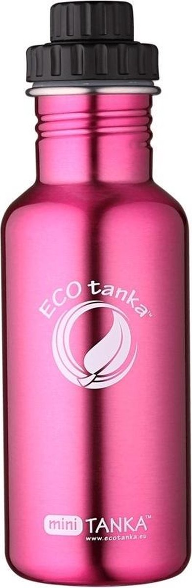 Ecotanka Drinkfles Mini Tanka 600 Ml Rvs Roze/zwart