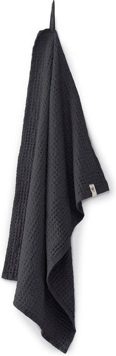 Walra Keukendoek Blocks - 50x70 - 100% Katoen - Off Black