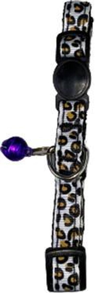 Hondenhalsband met zebra print MIKE - Zwart / Wit - Verstelbaar - 30 x 2 cm