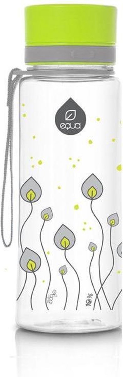 Equa BPA free drinkfles 600 ml - Uitvoering - Green leaves