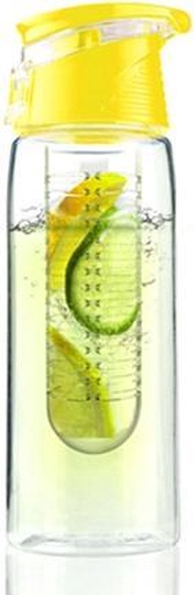 Asobu Waterfles Flavour It 2 Go - Incl. Fruitfilter - 600 ml - Geel