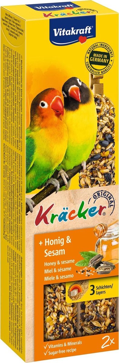 Vitakraft Agaporniskracker African Honing Vogelsnack - 2 Stuks