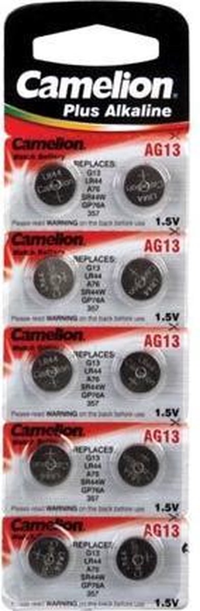 Camelion Knoopcel batterij AG13 / LR44 blister 10 stuks