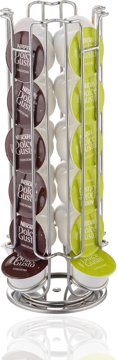 Adge - Capsule Houder Voor Dolce Gusto Cups - Koffie Houder en Standaard - 24 Capsules - RVS - Zilver