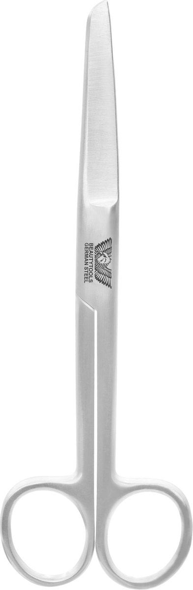 Beautytools INOX Professioneel Verbandschaar met Stompe Punt - Recht Snijvlak - 2 Verschillende Vlakken (Puntig/Afgerond) - 15 cm (MS-0898)
