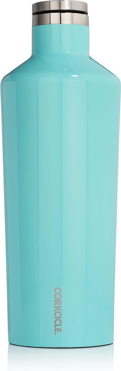 Corkcicle Canteen 1775ml - Gloss Turquoise Roestvrijstaal - 60oz. Waterfles en Thermosfles - 3wandig - 25uur koud en 12uur warm - BPA vrij - grote opening voor ijsklontjes