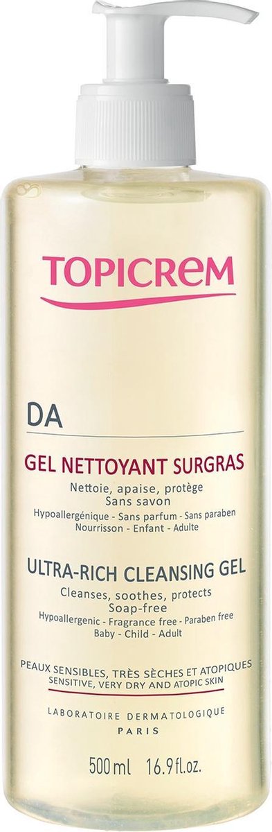 Topicrem Body Care Da Ultra-rich Cleansing Gel Zeer Droge/gevoelige/atopische Huid 500ml