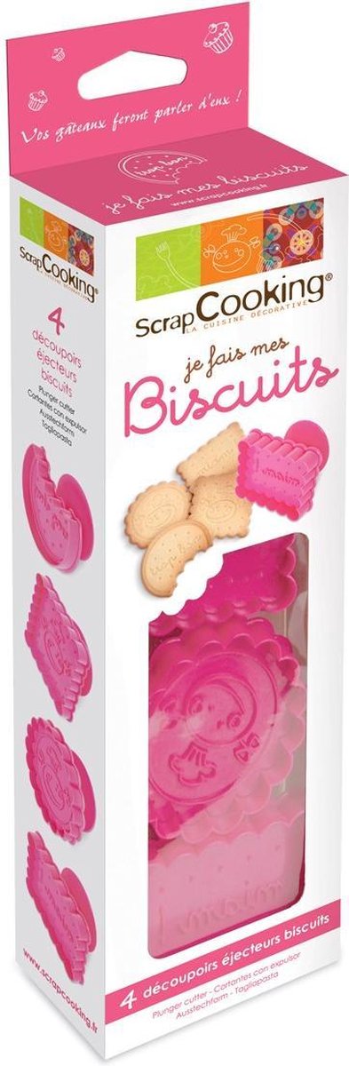 Scrapcooking - Plunger Uitsteker - Biscuit Koekjes - Set/4