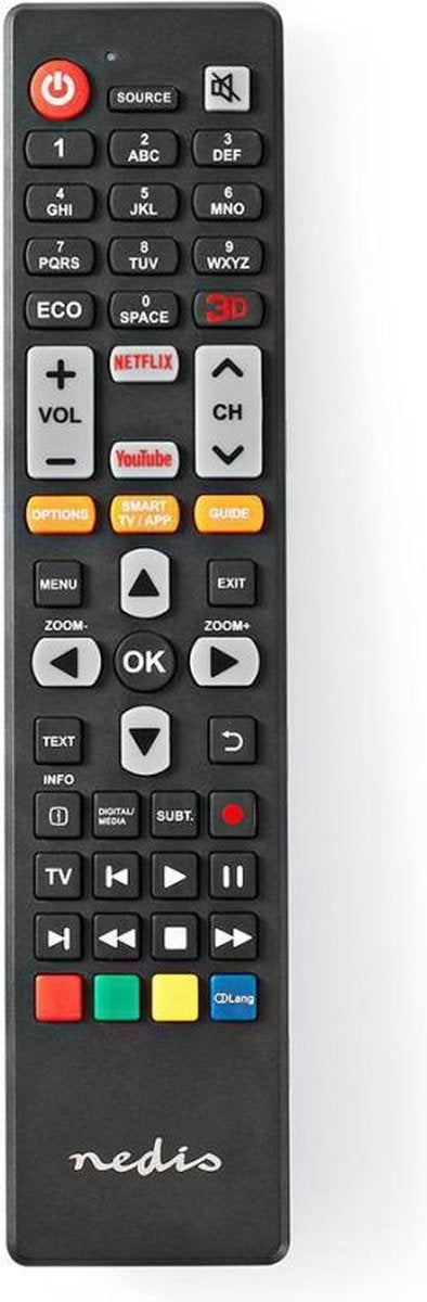 Vervangende Afstandsbediening | Geschikt voor: TCL/Thomson | Vast | Aantal apparaten: 1 | Netflix Knop / Youtube Knop | Infrarood | Zwart