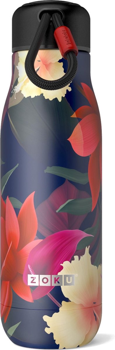 Zoku Thermosfles Hydration Paradise 500 Ml Rvs Zwart