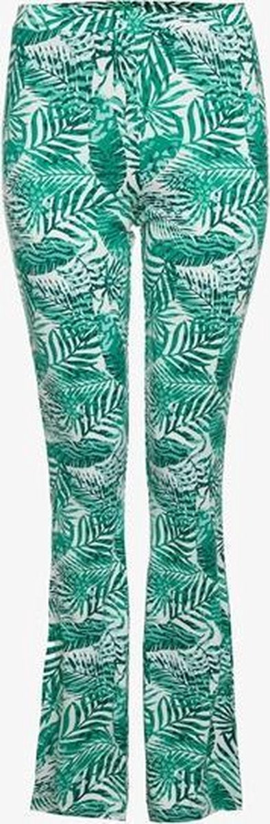 TwoDay dames flared  broek met print - Groen - Maat 3XL