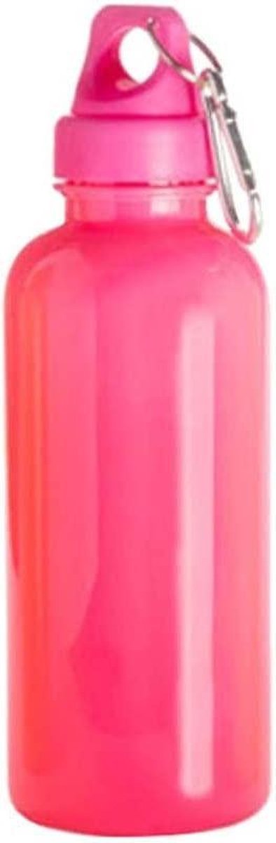 Atipick Drinkfles Met Karabijnhaak 600 Ml Polystyreen Roze