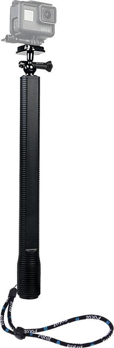 PULUZ Waterdichte aluminium uitschuifbare handheld Selfie Stick Monopod met Quick Release Base & Long Screw & Lanyard voor DJI Osmo Action