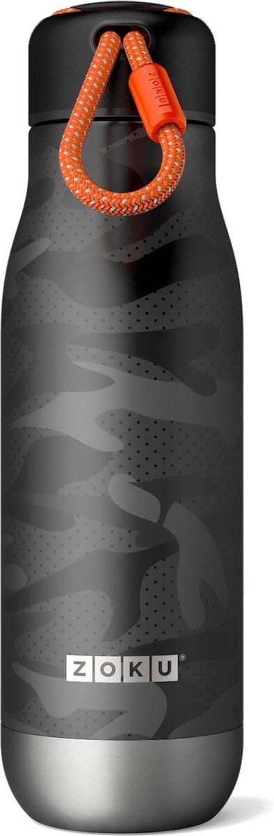 Zoku Hydration Drinkfles - Thermosfles - Waterfles - RVS - Camo Donker