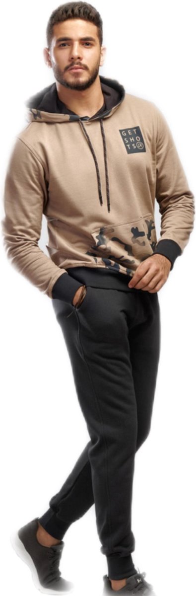 Embrator mannen Joggingpak bruin/donkergrijs maat M