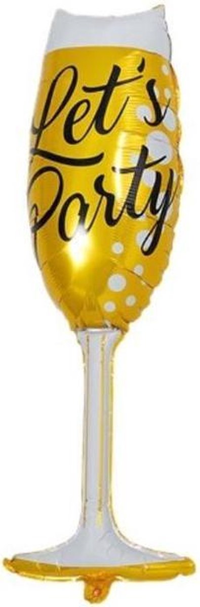 folie ballon champagne glas Circa 1 meter groot inclusief sleutelhanger beer