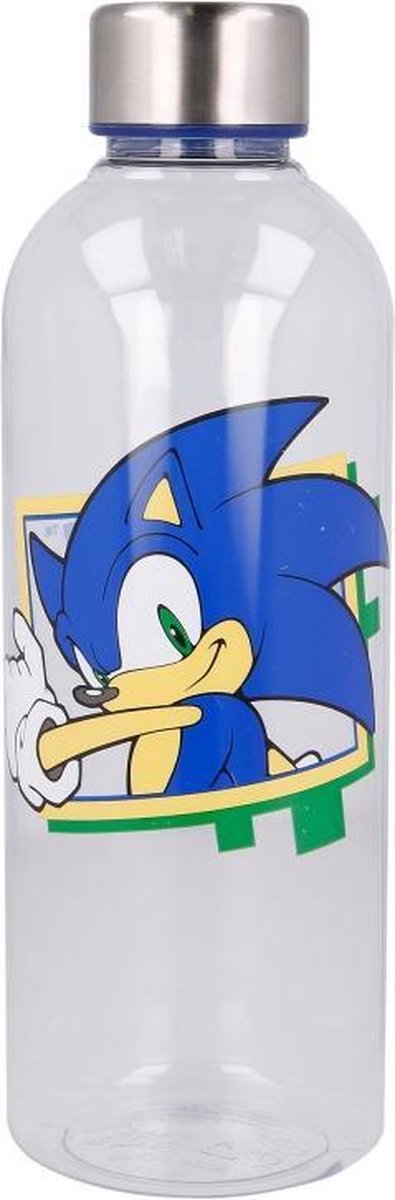 Sonic the Hedgehog grote drinkfles - Waterfles - 22 cm - 850 ml - Plastiek