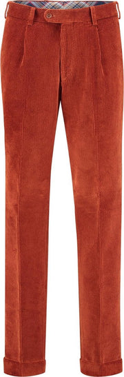 The English Hatter Mannen Corduroy Pantalon Brede Rib Rood Katoen Maat: 54