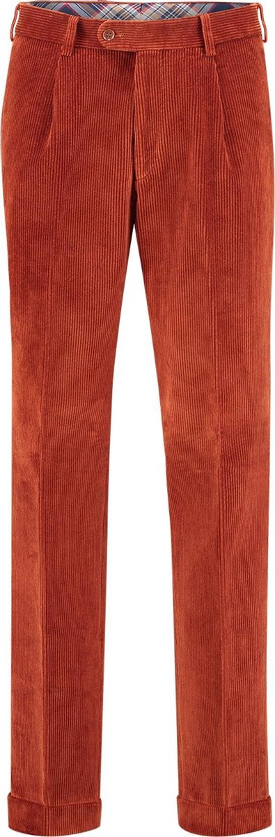 The English Hatter Mannen Corduroy Pantalon Brede Rib Rood Katoen Maat: 54