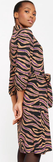 Hemdjurk met zebra print - Bruin