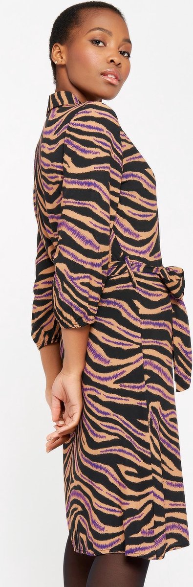 Hemdjurk met zebra print - Bruin