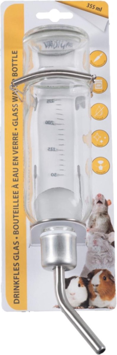 Dierenbenodigdheden Vadigran Drinkfles Glas 355Ml
