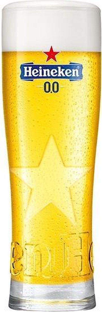 Heineken 0.0 Star Bierglazen - 25cl - 6 stuks - bierpakket - cadeauset