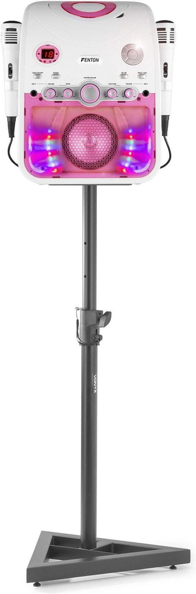 Karaoke set met microfoons en standaard - Fenton SBS20W met bluetooth