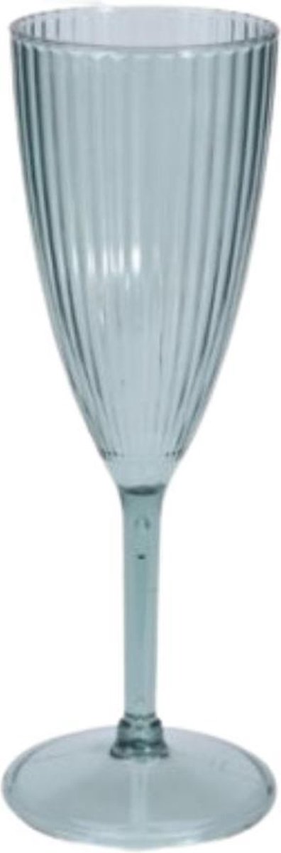 Orange85 Champagneglazen - 4 Stuks - Plastic - Blauw - Ribbel