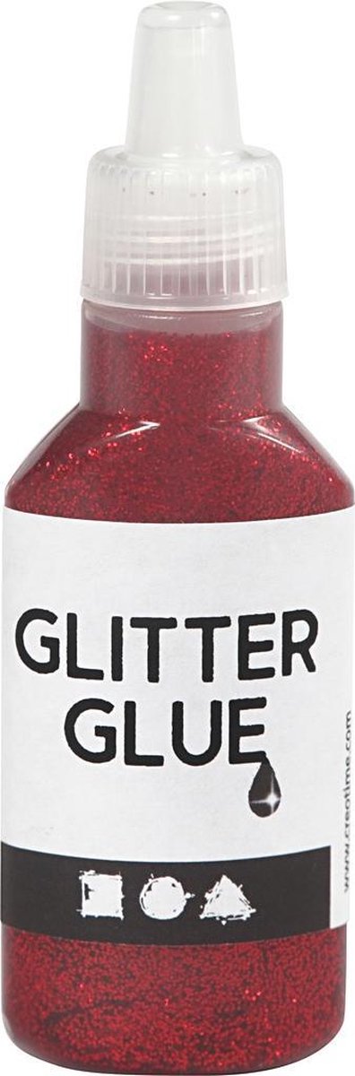Creotime Glitterlijm Rood 25 Ml