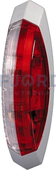 Hella Markering Ovaal Opbouw Rood/Wit Wit Frame Links