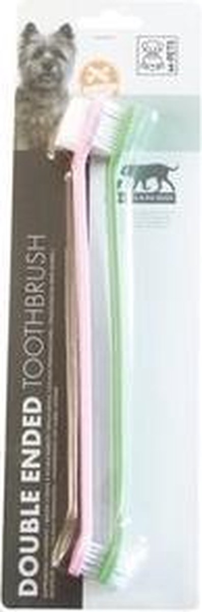 M-pets Tandenborstel 22 Cm Roze/lichtgroen
