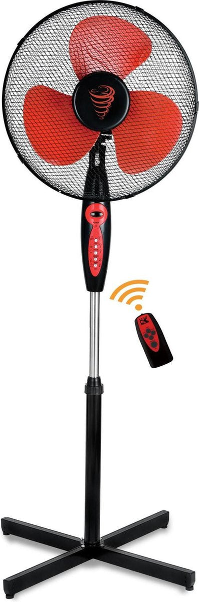 KALORIK TKG VT 1044 RD - Statiefventilator Met Afstandsbediening - Zwart/Rood