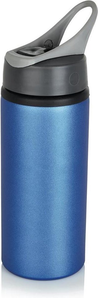 Loooqs aluminium Sportbidon - 600 ml  -  Blauw