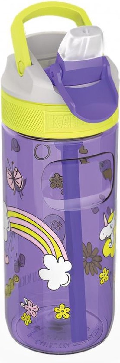 Kambukka Drinkfles Lagoon Princess 500 Ml Siliconen Geel/paars
