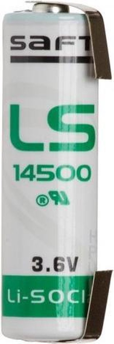 1 Stuk - U-soldeerlipjes SAFT LS14500 / AA Lithium batterij 3.6V