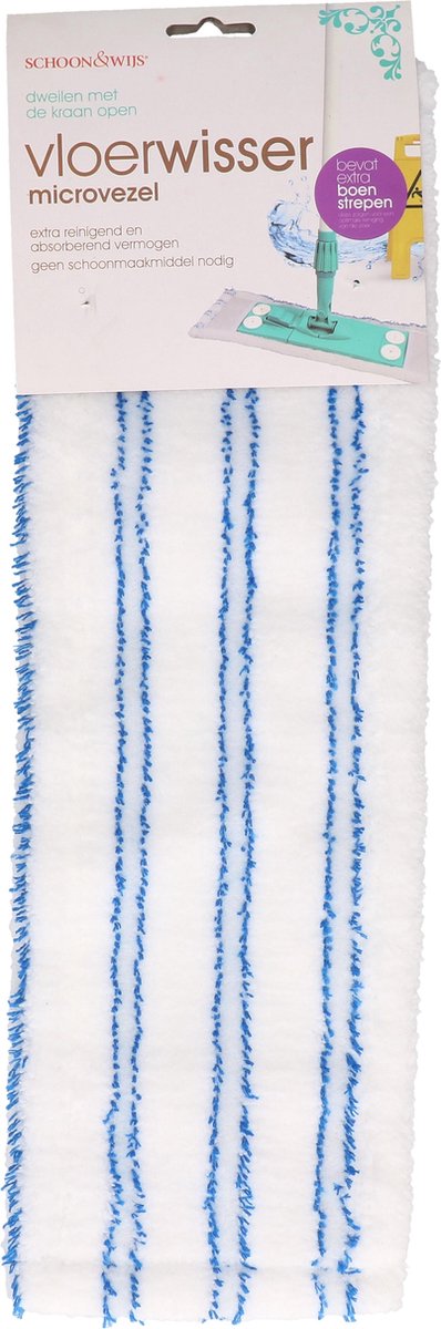 Vloerwisser Streep/Multi microvezel - Microvezel Schoonmaak dweil - Microfiber schoonmaak dweil vloer - Huishoud dweil - Stof opneembare dweil - Dweil doek - Vloer dweilen - Vloerwisser doek - Licht blauw - 1 stuk - vloerwisser - vloermop -