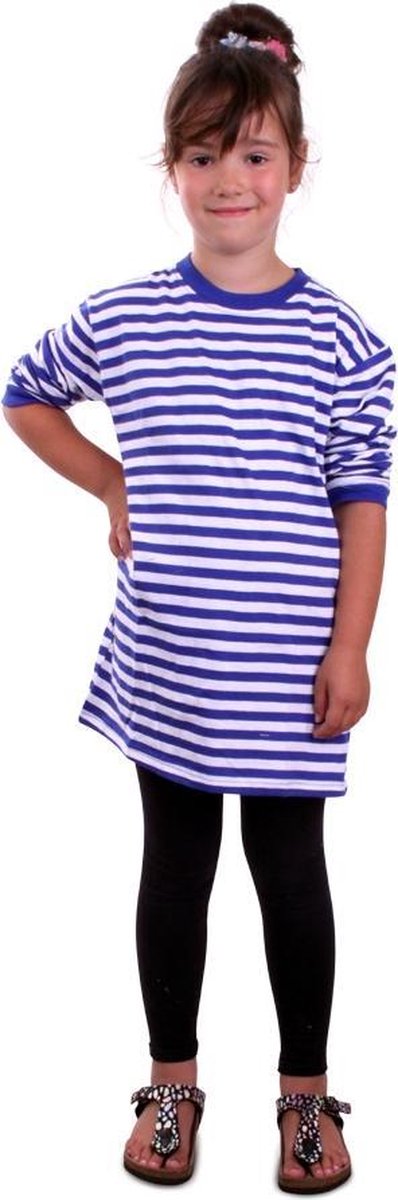 Dorustrui blauw/wit lange mouw mt.152-164