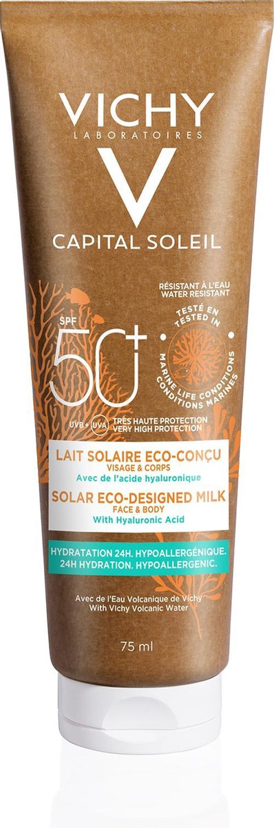 Vichy Capital Soleil Solar Eco-Designed Melk SPF50+ - voor lichaam en gezicht - 75ml