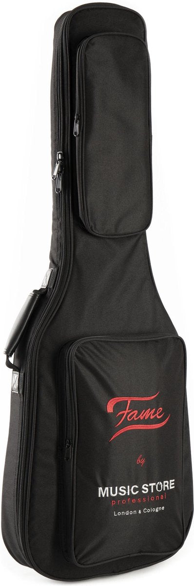 Bags voor e-gitaren - Fame E-gitaar Gigbag Deluxe zwart/rood Logo
