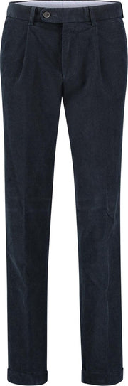 The English Hatter Mannen Corduroy Pantalon Smalle Rib Blauw Katoen Maat: 54