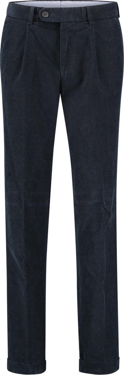 The English Hatter Mannen Corduroy Pantalon Smalle Rib Blauw Katoen Maat: 54
