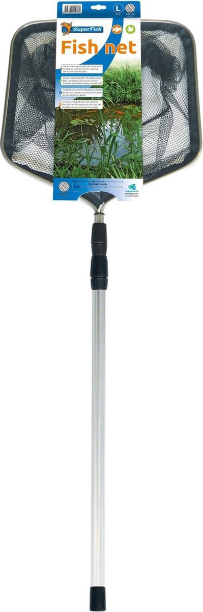 Tele schepnet Large 38x35 cm met telescopishe steel 220 cm