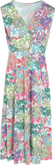Cassis - Jurk met een gekleurde bladprint - Multicolor