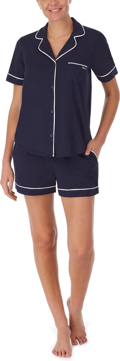 DKNY - NEW SIGNATURE S/S TOP & BOXER SET - Ink - Vrouwen - Maat XS