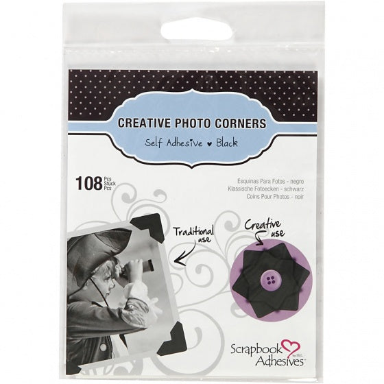 fotohoekjes 108 stuks 10 x 10 mm zwart