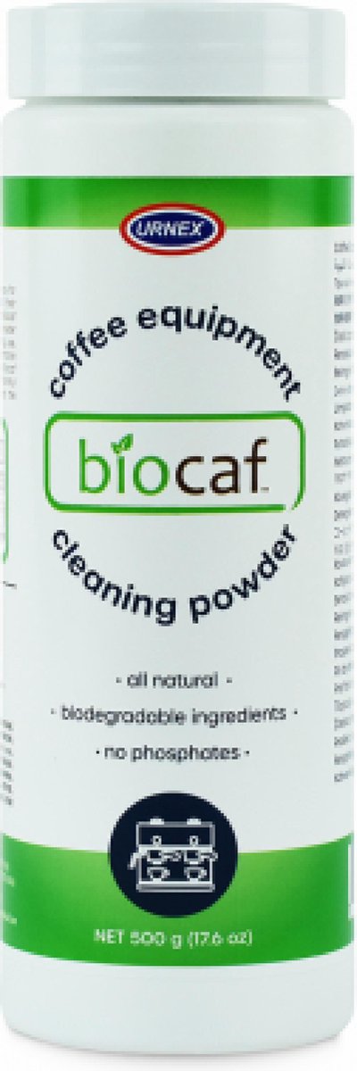 Urnex Biocaf Milieuvriendelijke Espresso- en koffiemachine reinigingspoeder